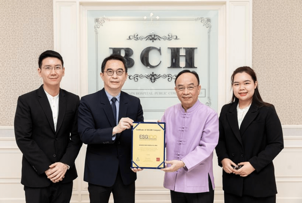 BCH  รั้งทำเนียบหุ้นยั่งยืน ESG100  ปีที่ 5 ติดต่อกัน ประเมินโดยสถาบันไทยพัฒน์